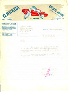 Documento originale, autentico 1963 TORINO Officina BREDA Costruzione alberi Fattura intestata 1