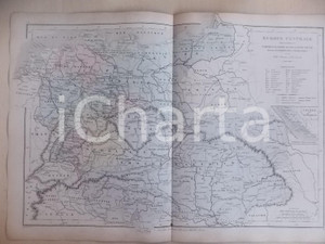 Stampa, bozzetto originale 1861 DRIOUX  LEROY Atlas universel Carte EUROPE CENTRALE Autriche  Prusse 1