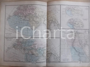 Stampa, bozzetto originale 1861 PARIS DRIOUX  LEROY Atlas universel Carte EGYPTE ancienne 47x33 cm 1