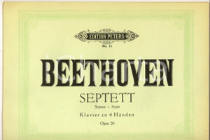 Oggetto da collezione cartaceo 1940 ca BEETHOVEN Septett  Klavier zu 4 Handen  Opus 20 EDITION PETERS 1