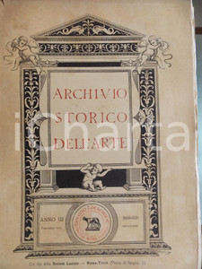 Giornale, rivista storica 1890 ARCHIVIO STORICO DELL ARTE Affresco cenacolo di PONTE CAPRIASCA fasc. VVI 1