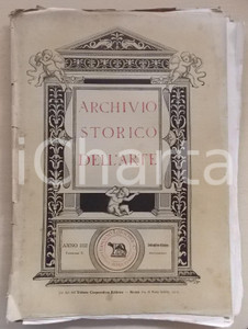 Giornale, rivista storica 1891 ARCHIVIO STORICO DELL ARTE Lorenzo del MAITANO Rivista Anno IIII fasc. V 1