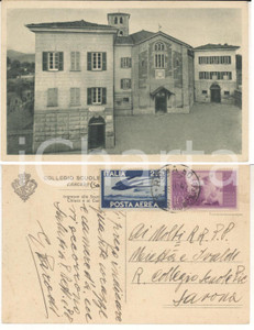 Cartolina originale da collezione 1948 CARCARE SV Collegio Scuole Pie Cartolina G. PARODI Posta aerea 1