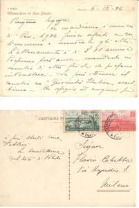 Cartolina originale da collezione 1936 SORRENTO NA Monastero di SAN PAOLO Cartolina per l abbonamento a PAX 1