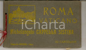 Materiale pubblicitario d’epoca 1930 ca ROMA VATICANO Album ricordo con 20 cartoline  Cappella Sistina 1