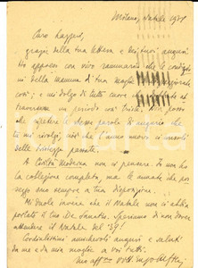 Autografo originale 1938 MILANO Vittorio Enzo ALFIERI a Gerolamo LAZZERI in un momento di tristezza 1