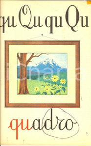 Stampa, bozzetto originale 1970 SCUOLE ELEMENTARI Alfabeto murale ILLUSTRATO Qu Ed. FABBRI 22x35 1