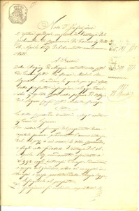 Documento originale, autentico 1857 TORRE PELLICE TO Iscrizione  a carico di Demetrio CONCOURDE Manoscritto 1