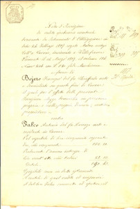 Documento originale, autentico 1857 CAVOUR TO Iscrizione pro Francesco BOJERO contro Antonio FALCO Documento 1