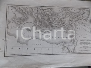 Stampa, bozzetto originale 1835 MILANO A. R. FREMIN Carta viaggi apostoli S. PIETRO E S. PAOLO Stampa 1