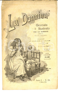 Giornale, rivista storica 1899 LA DONNINA Giornale per bambine  L ubriaco Anno 1 nÂ° 23 1