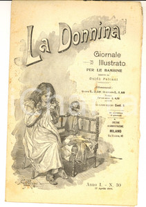 Giornale, rivista storica 1899 LA DONNINA Giornale per bambine  La caritÃ  del povero Anno 1 nÂ° 30 1