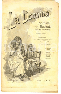 Giornale, rivista storica 1898 LA DONNINA Giornale illustrato per bambine  Cuore di bimba Anno 1 nÂ°9 1