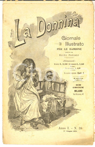 Giornale, rivista storica 1899 LA DONNINA Giornale per bambine  Poveri capelli d oro! Anno 1 nÂ° 38 1