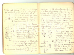 Oggetto da collezione cartaceo 1940 ca Scuola GEOMETRI Allievo RONCORONI  Quaderno appunti chimica 80 pp. 1