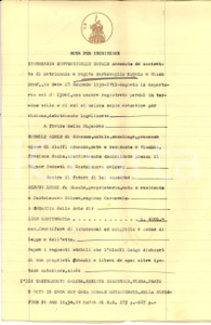 Documento originale, autentico 1939 CASTELNUOVO CALCEA AT Iscrizione dotale su stabili pro Adele RONELLI 1