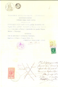 Documento originale, autentico 1930 MAGLIANO ALFIERI CN Certificato di cittadinanza di Ceresino ALFERO 1