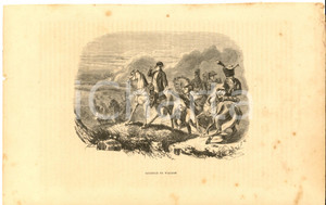 Stampa, bozzetto originale 1850 ca NAPOLEON Bataille de WAGRAM Stampa antica cm 27x17 1