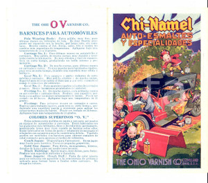 Materiale pubblicitario d’epoca 1950 ca CHINAMEL Autoesmaltes y especialidades Pieghevole PUBBLICITARIO 1