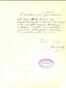 Manoscritto, lettera originale 1900 ca COMO Lega Resistenza ARTE TESSILE indice assemblea generale Lettera 1