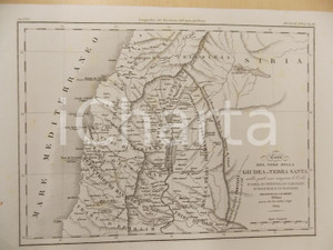 Stampa, bozzetto originale 1834 MILANO A. R. FREMIN Carta nord GIUDEA o TERRA SANTA Stampa 38x26 cm 1