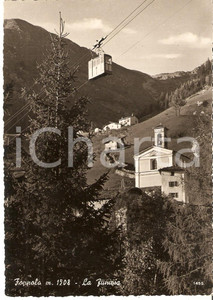 Cartolina originale da collezione 1957 FOPPOLO BG Panorama con funivia e chiesa Cartolina FG VG 1