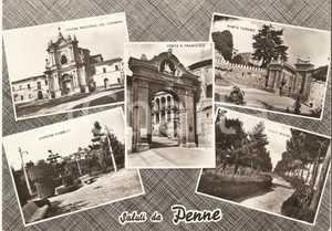 Cartolina originale da collezione 1963 PENNE PE Vedutine Porta San Francesco e Viale Ringa Cartolina FG NV 1
