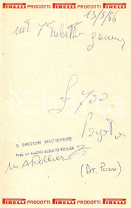 Materiale pubblicitario d’epoca 1966 PUBBLICITA  Prodotti PIRELLI Ricevuta ILLUSTRATA 11x17 cm 1
