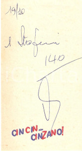 Materiale pubblicitario d’epoca 1960 ca PUBBLICITA  Cin cin... CINZANO! Ricevuta ILLUSTRATA 8x16 cm 1