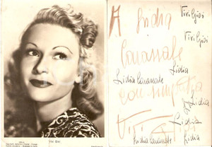 Autografo originale 1955 ca CINEMA Attrice Vivi GIOI Autografo Fotografia seriale 10x15 cm 1