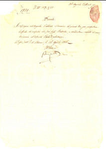 Documento originale, autentico 1856 DESIO MB Intimazione ad Angela CABBIATI per fede nascita dei figli 1