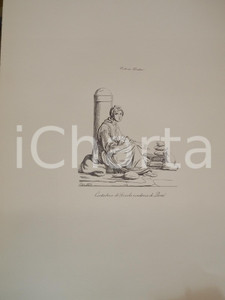 Stampa, bozzetto originale 1950 ca Eugenio BOSA COSTUMI TRIESTINI Contadina di Servola venditrice di pane 1