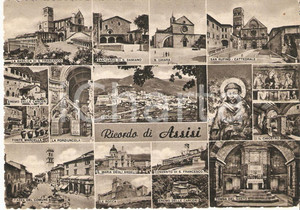 Cartolina originale da collezione 1962 ASSISI PG Vedutine Fonte Marcella Cattedrale SAN RUFINO Cartolina FG VG 1