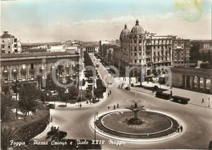 Cartolina originale da collezione 1955 ca FOGGIA Piazza Cavour e Viale XXIV Maggio Cartolina FG NV 1