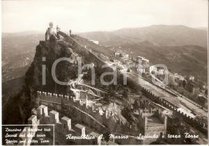 Cartolina originale da collezione 1950 ca REPUBBLICA DI SAN MARINO Torri Rocca e Montale Cartolina FG NV 1