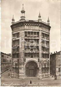 Cartolina originale da collezione 1958 PARMA Battistero di Benedetto ANTELAMI Cartolina ANIMATA FG VG 1