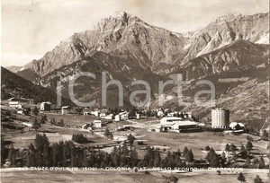 Cartolina originale da collezione 1955 ca SAUZE D OULX TO Colonia FIAT con Monte CHABERTON Cartolina FG VG 1