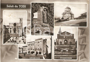 Cartolina originale da collezione 1963 TODI PG Vedutine Tempio della Consolazione CATTEDRALE Cartolina FG VG 1