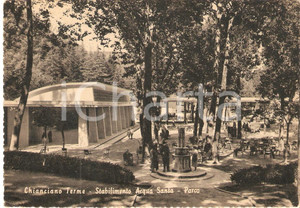 Cartolina originale da collezione 1950 ca CHIANCIANO TERME SI Parco dello Stabilimento Acqua Santa Cartolina FG 1