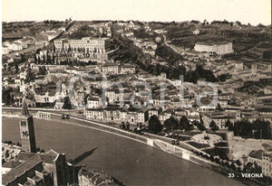 Cartolina originale da collezione 1950 ca VERONA Panorama con Castel San Pietro Teatro Romano Cartolina FG VG 1