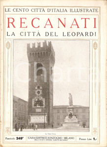 Giornale, rivista storica 1928 CENTO CITTA  D ITALIA Recanati CittÃ  del Leopardi Fascicolo 249 Rivista 1