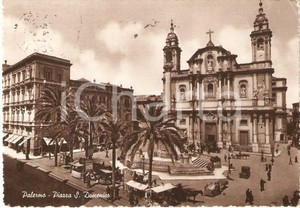 Cartolina originale da collezione 1953 PALERMO Piazza San Domenico ANIMATA Cartolina FG NV 1