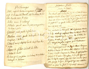 Manoscritto, lettera originale 1770 ca METASTASIO Joas, roi de Juda  Copia francese manoscritta 1