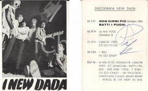 Autografo originale 1966 MUSICA I NEW DADA Cartolina pubblicitaria con AUTOGRAFO 8x10 cm 1