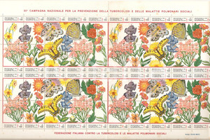 Oggetto da collezione cartaceo 1987 50 Campagna prevenzione TBC Design di Silvia MICCI 40 Erinnofili 1