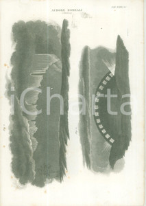Stampa, bozzetto originale 1860 ca SCIENZE NATURALI Aurore Boreali Fisica Stampa 1