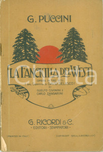 Oggetto da collezione cartaceo 1910 Giacomo PUCCINI La fanciulla del West Opera in tre atti Libretto 1