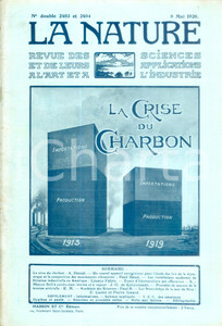 Giornale, rivista storica 1920 LA NATURE La crise du charbon Revue ILLUSTREE SCIENCE n. double 2403  2404 1