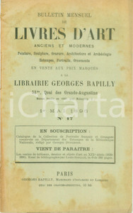 Giornale, rivista storica 1896 PARIS Bulletin mensuel de livres d art en vente chez RAPILLY 1