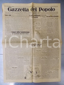 Giornale, rivista storica 1943 GAZZETTA DEL POPOLO Tessera e fede per il vero Fascismo Giornale 1